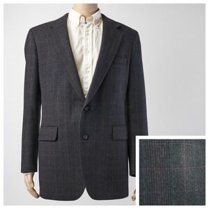 Vintage Stafford Tweed Blazer Sports Coat Men's 44R Gray Glen Plaid Made In USA